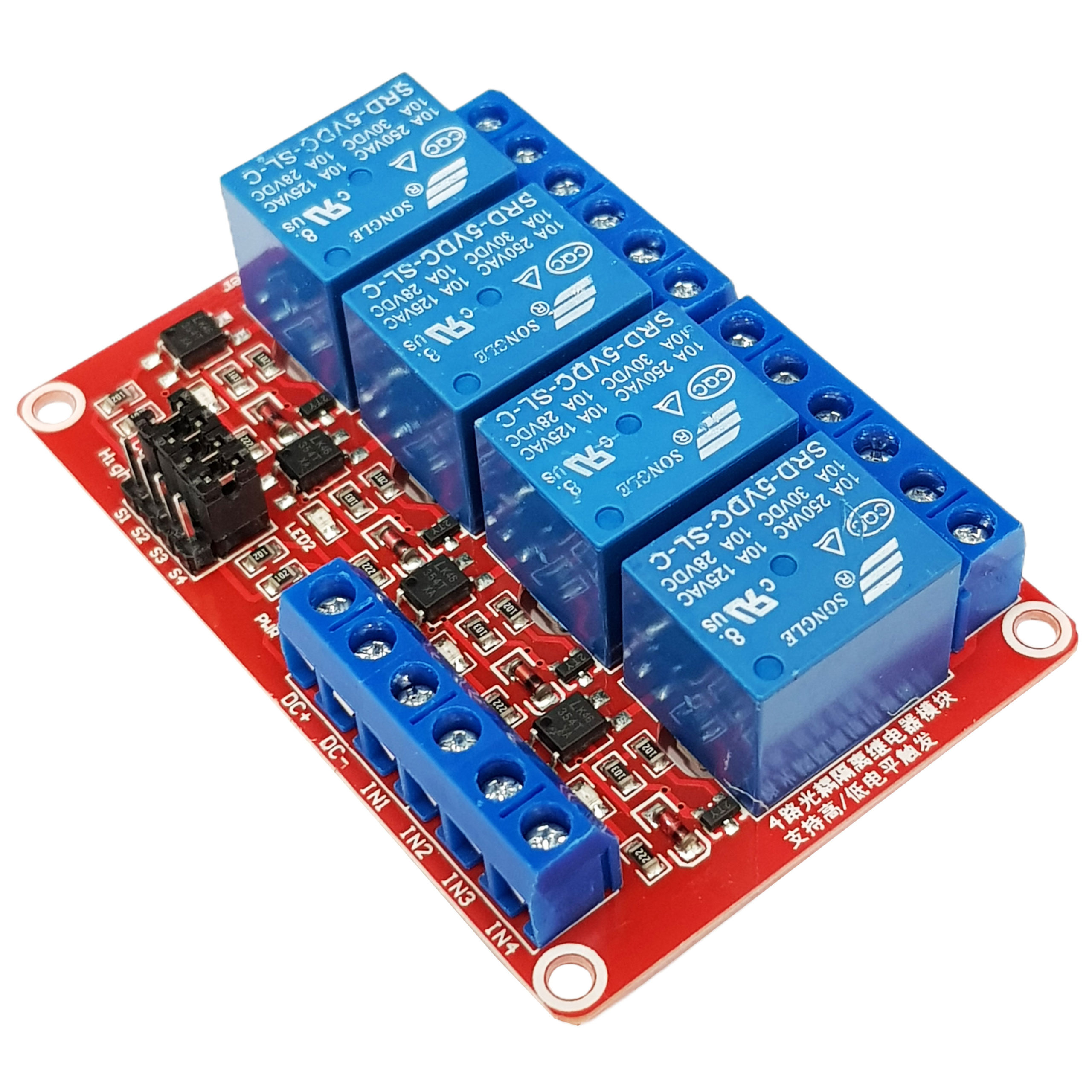 Module 4 Relay 5VDC(opto kích mức cao)