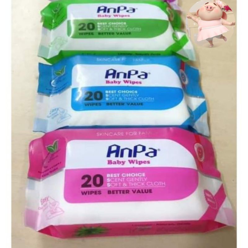 lốc 10 Khăn ướt át anpa gói nhỏ 20 miếng