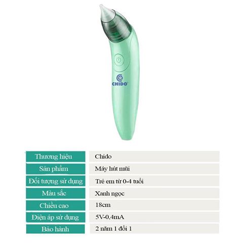 Máy hút dịch mũi tự động 5 cấp độ cho bé CHIDO
