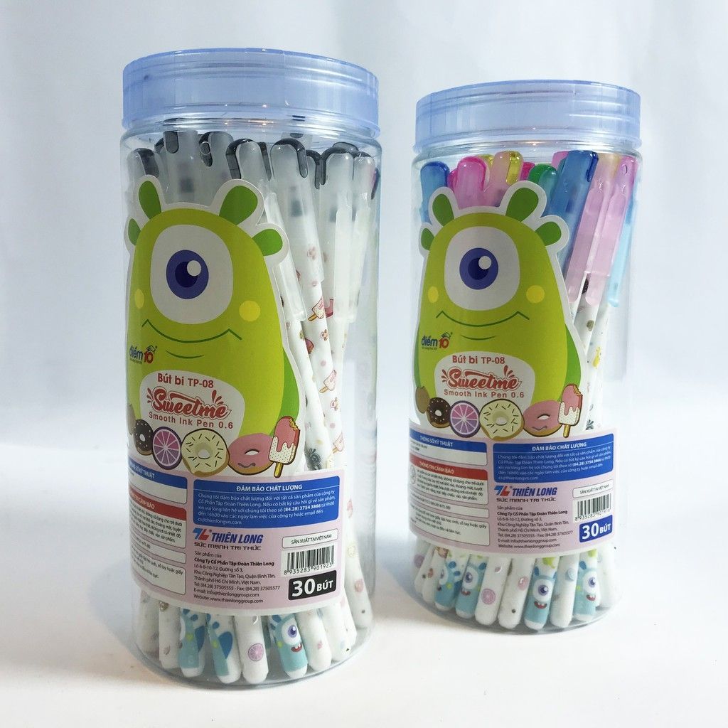 [HCM]Combo 30 cây Bút bi TP-08 mực xanh (lon 30 cây giá sỉ)