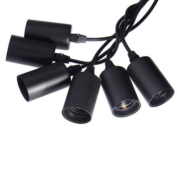 Bộ dây đèn thả Led thả trang trí màu đen E27 220V (Tặng kèm bóng dài Led Edison 4w ánh sáng vàng)