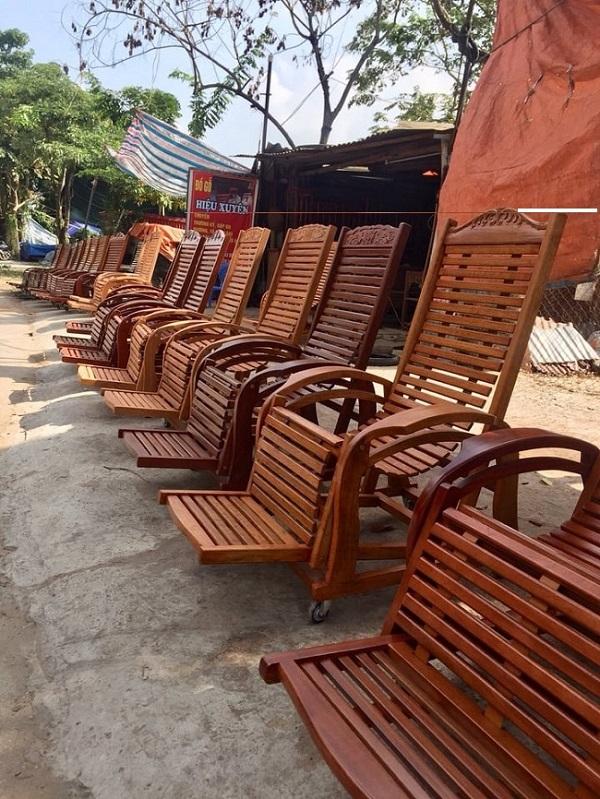 ghế lười gỗ gõ đỏ 2 dây