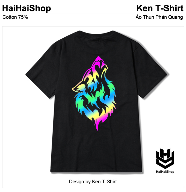 [HCM]Áo Thun Phản Quang 7 Màu SÓI HÚ Phom Rộng Unisex HaiHaiShop Ken T-Shirt