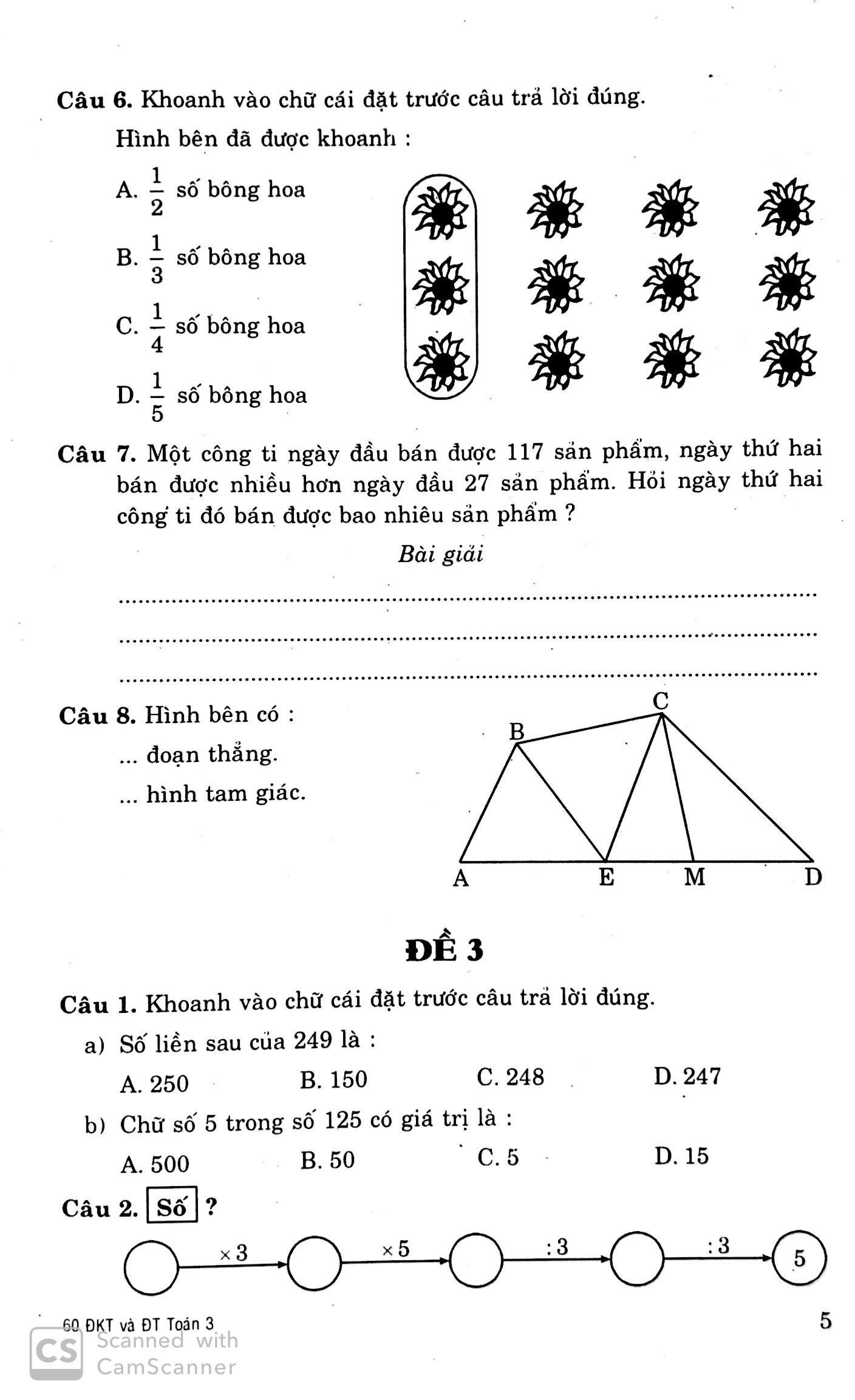 Fahasa - 60 Đề Kiểm Tra Và Đề Thi Toán 3