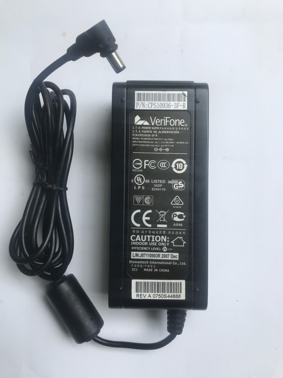 Adapter nguồn 9V 4A VeriFone chính hãng, cho máy in Poss, thiết bị viễn thông...