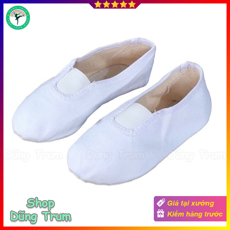 Giày múa dưỡng sinh đế bệt cao su, giày múa bale đồng diễn hội thao ngoài trời