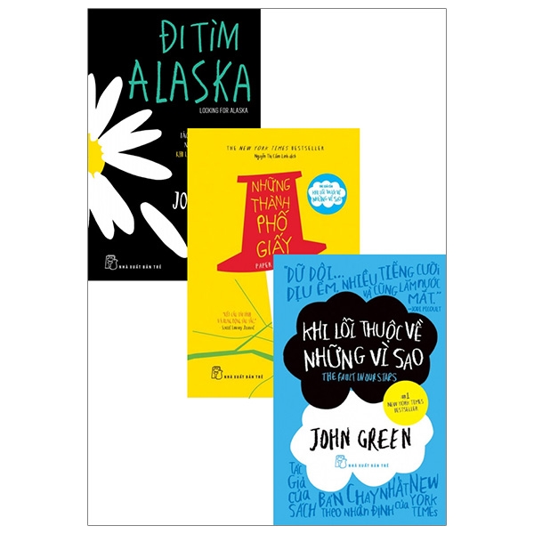 Fahasa - bộ sách tác giả john green: đi tìm alaska + những thành phố giấy + khi lỗi thuộc về những vì sao