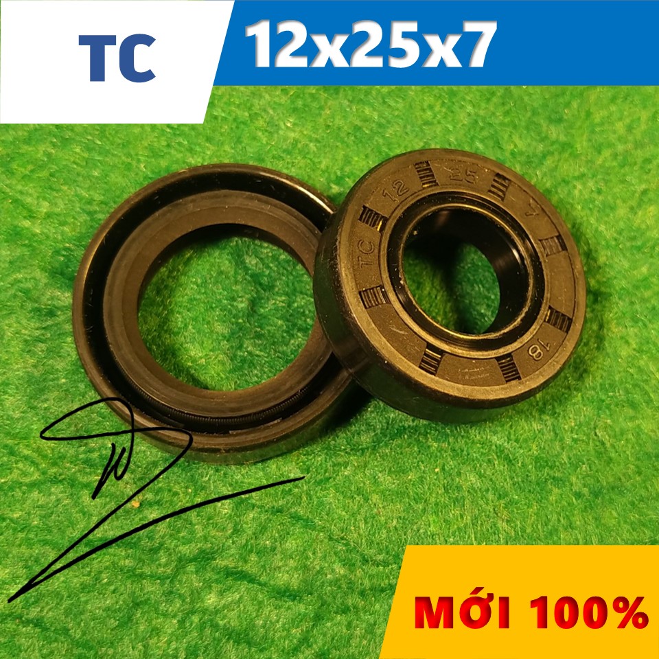 Phớt dầu TC 12x25x7   (Chắn dầu / lò xo / Phớt ben / Oil seal TC 12*25*7)