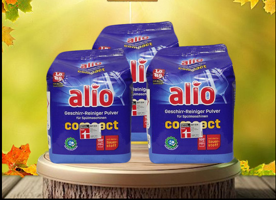 Siêu sạch - Bột rửa bát Alio túi 1,5kg nhập khẩu Đức + tặng viên alio dùng thử