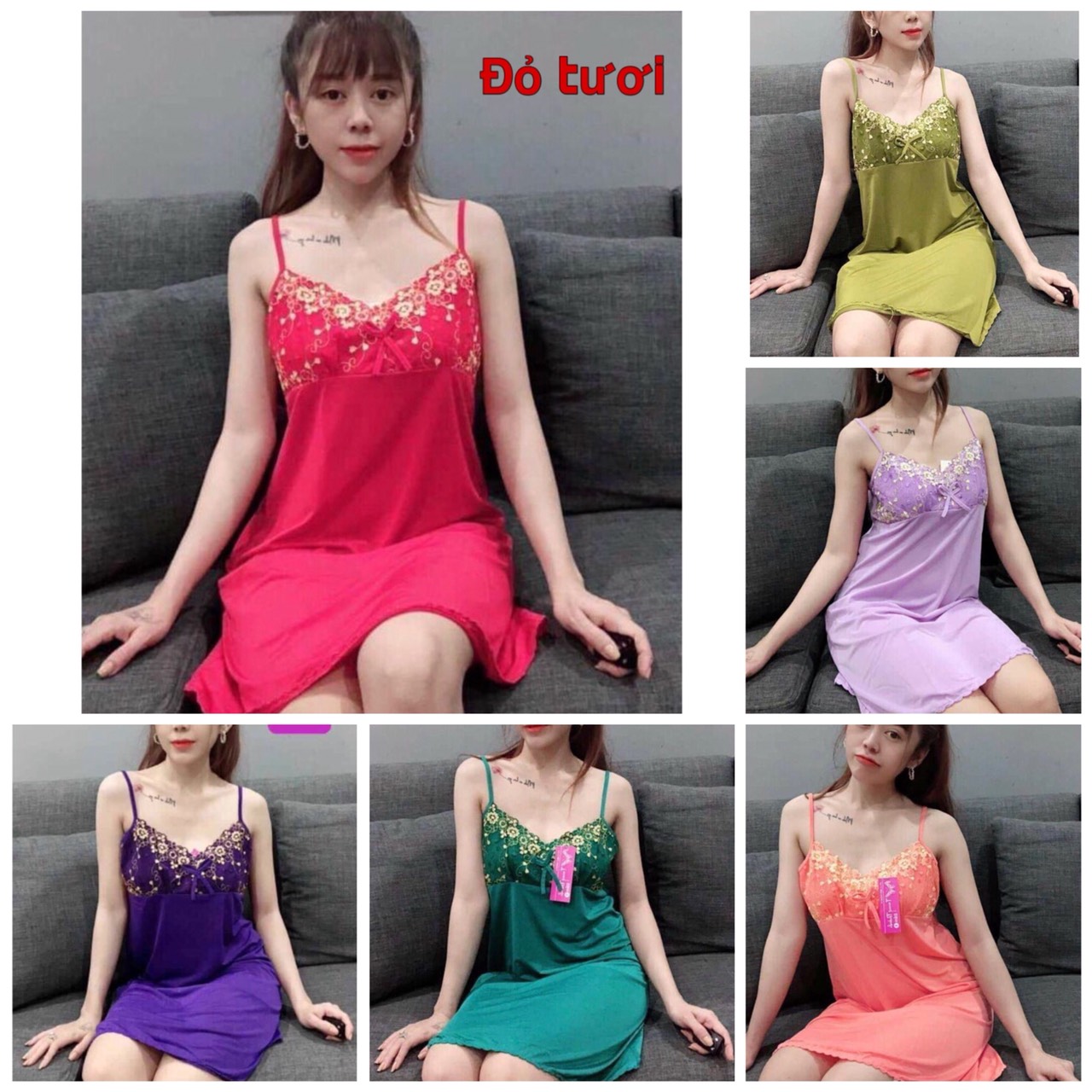 Đầm ngủ thun lạnh 2 dây sexy Đầm dây