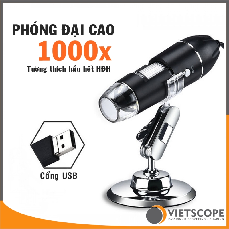 [HCM]Kính hiển vi điện tử phóng đại 1000x cổng USB kết nối máy tính - Digital Microscopes