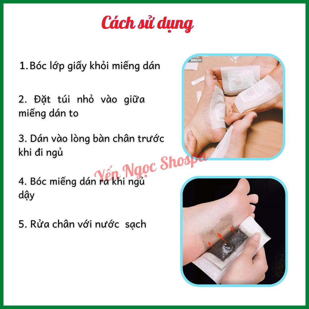 Hộp 50 miếng dán thải độc bàn chân | Miếng dán chân thải độc tố