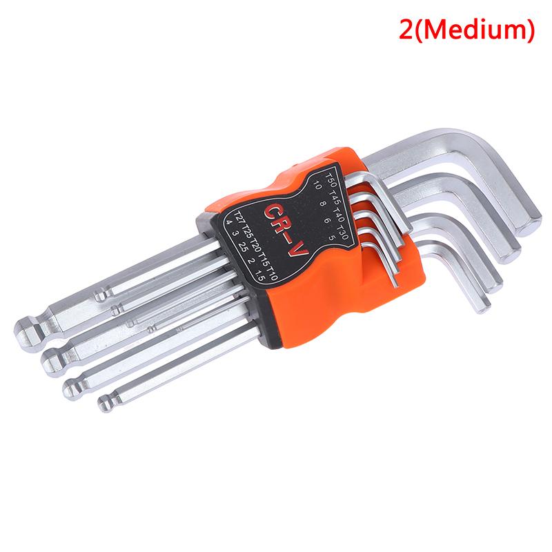 9pcs L Wrench Ball End Long Arm Hex Key Allen Wrench Set Powerful Repair Tool