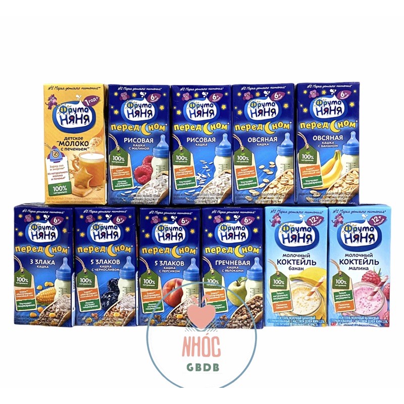 Sữa ngũ cốc Fruto 200ml (air - Nga) - Đêm vị Chuối