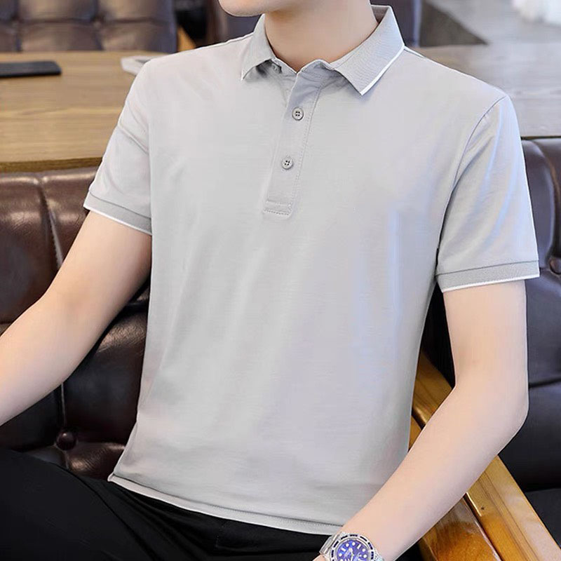 Bán nhanh Lô Áo Thun Nam Xanh Xám lợt Màu mới Vải cá sấu poly dày dặn may kỹ rất đẹp Áo thun Nam Cổ Bẻ Tay Ngắn Polo nam 1006