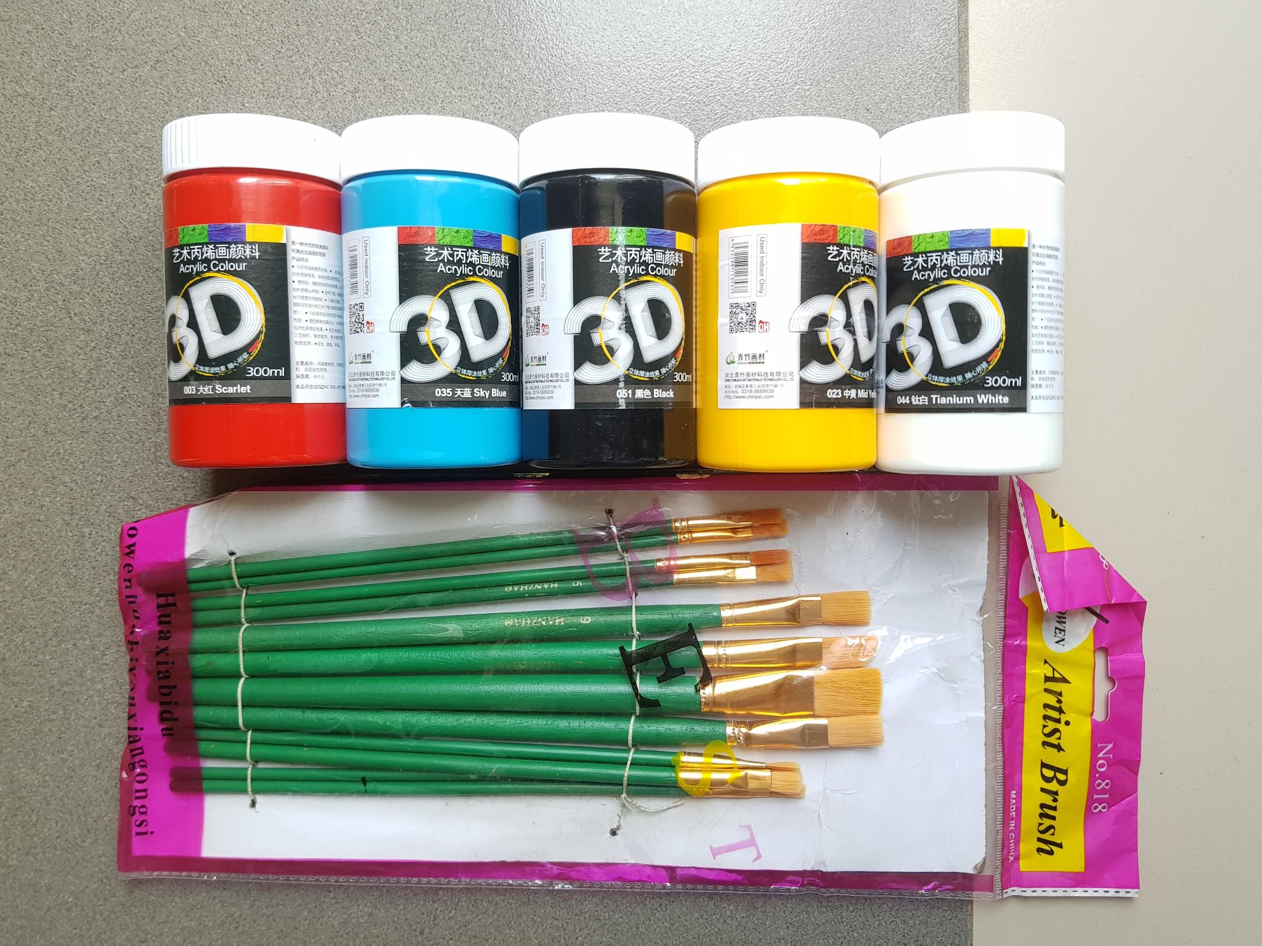 Com bo 5 màu vẽ 3D tặng bộ bút vẽ