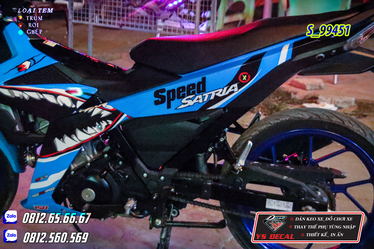 Tem trùm Satria cá mập xanh