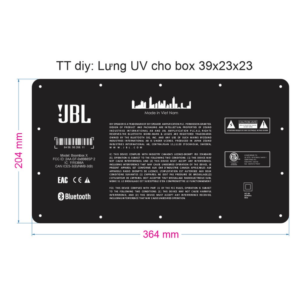 Lưng UV tổng hợp các mã, các kích thước.