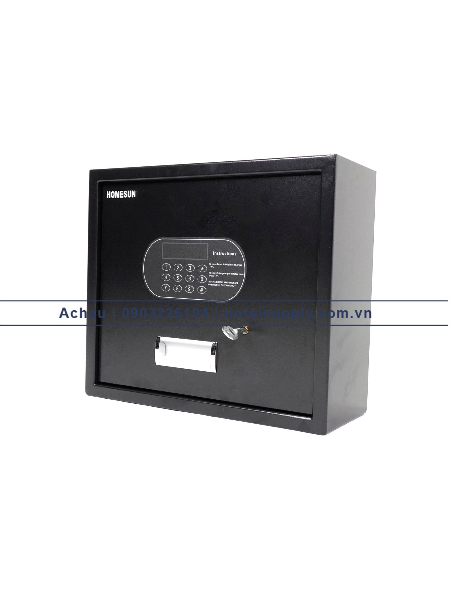 Két sắt điện tử mini FC-1541D thương hiệu Homesun cho khách sạn, Nắp mở cửa trên, Bảo hành 24 tháng