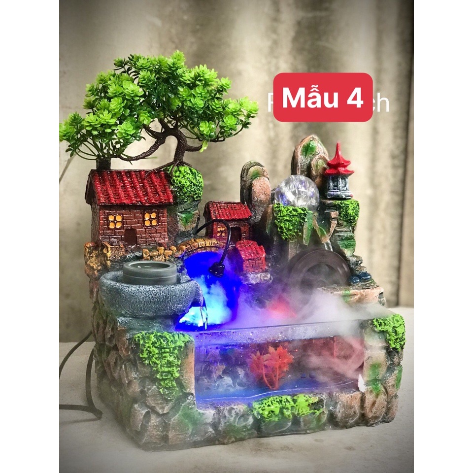 Thác nước phong thủy tiều cảnh Hòn Non bộ, bể cá mini