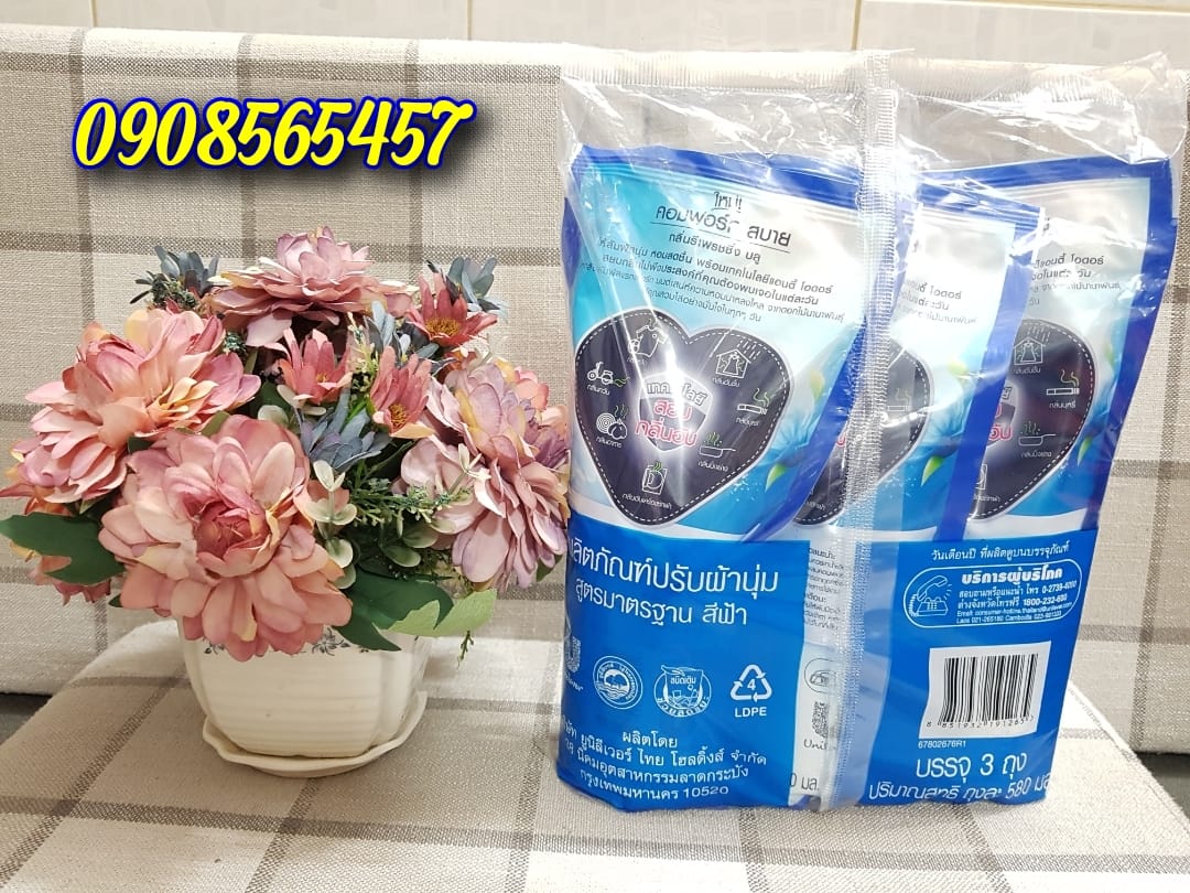 NƯỚC XÃ VẢI COMFORT THÁI LAN (túi 3 gói mỗi gói 580ml)