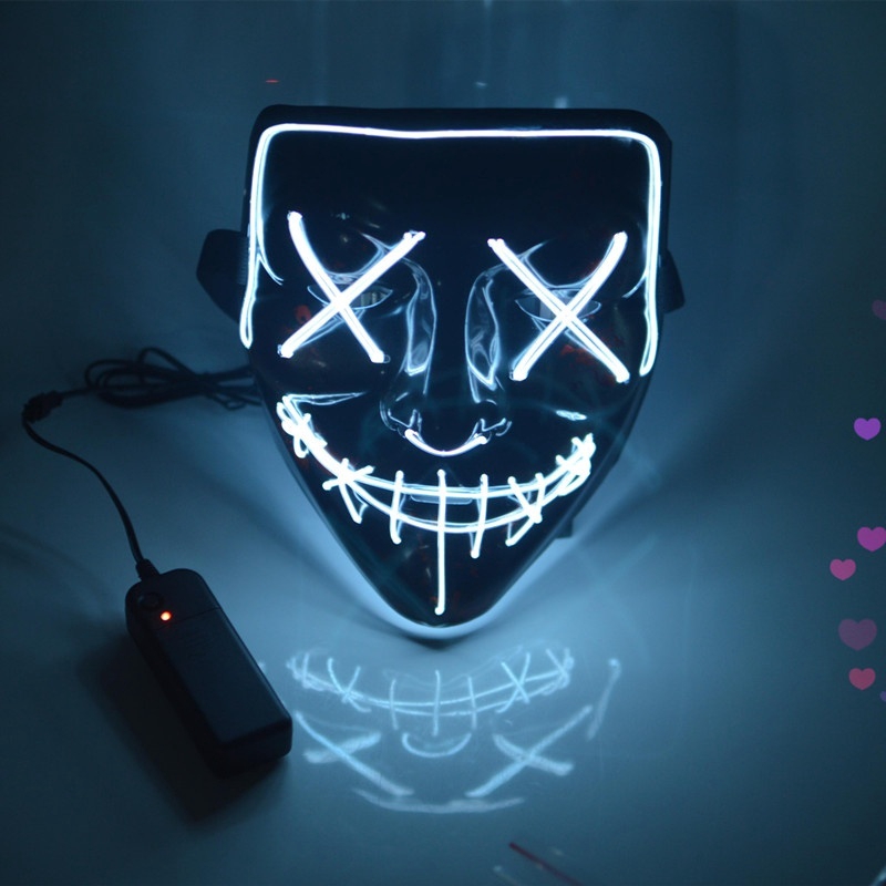 (8 MÀU) Mặt nạ đèn LED Thanh Trừng Hacker phát sáng cực đẹp0
