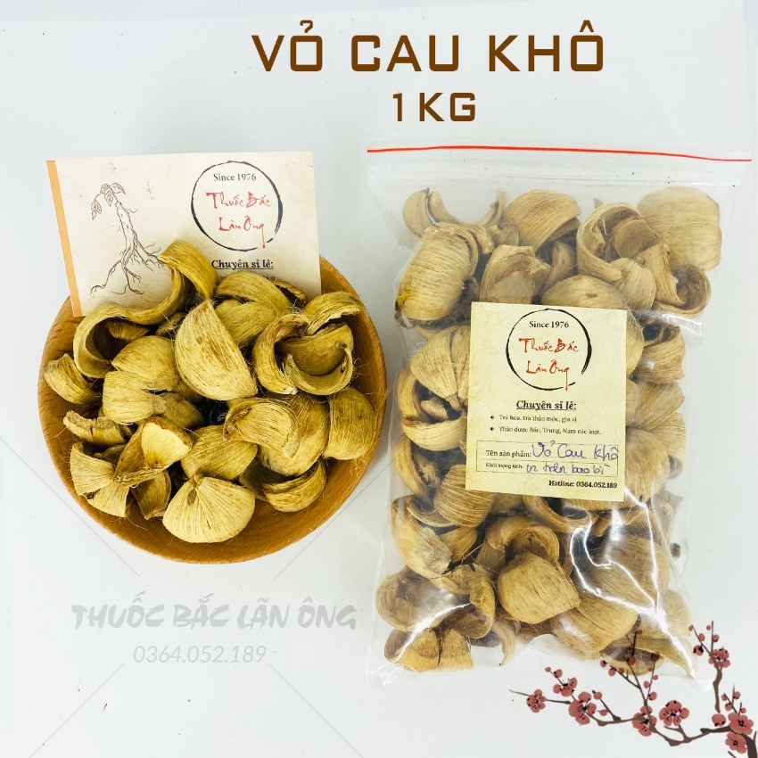 Vỏ cau khô 1kg, đại phúc bì, thơm, sạch - Lãn Ông