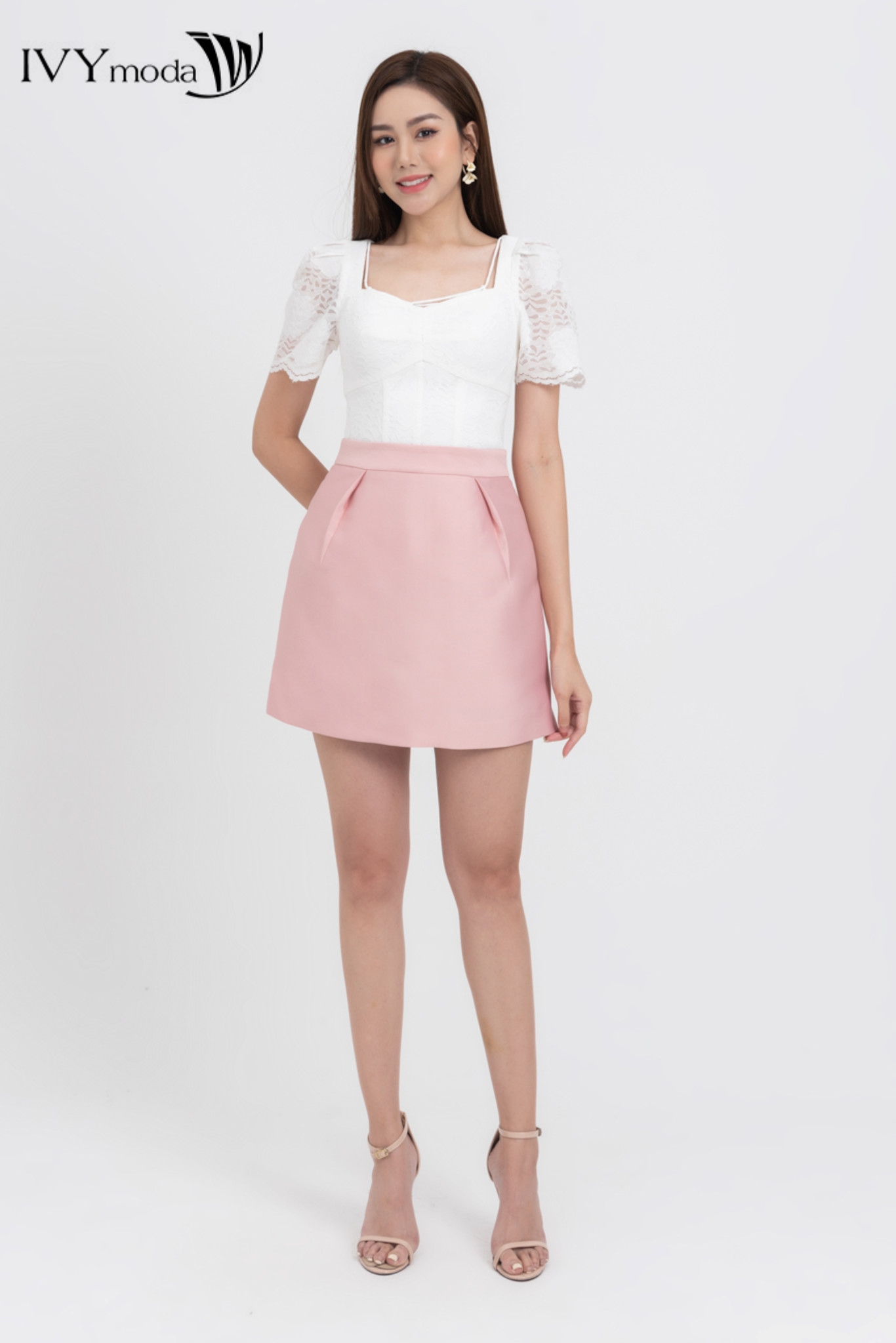 Áo peplum phối ren IVY moda MS 16M8305