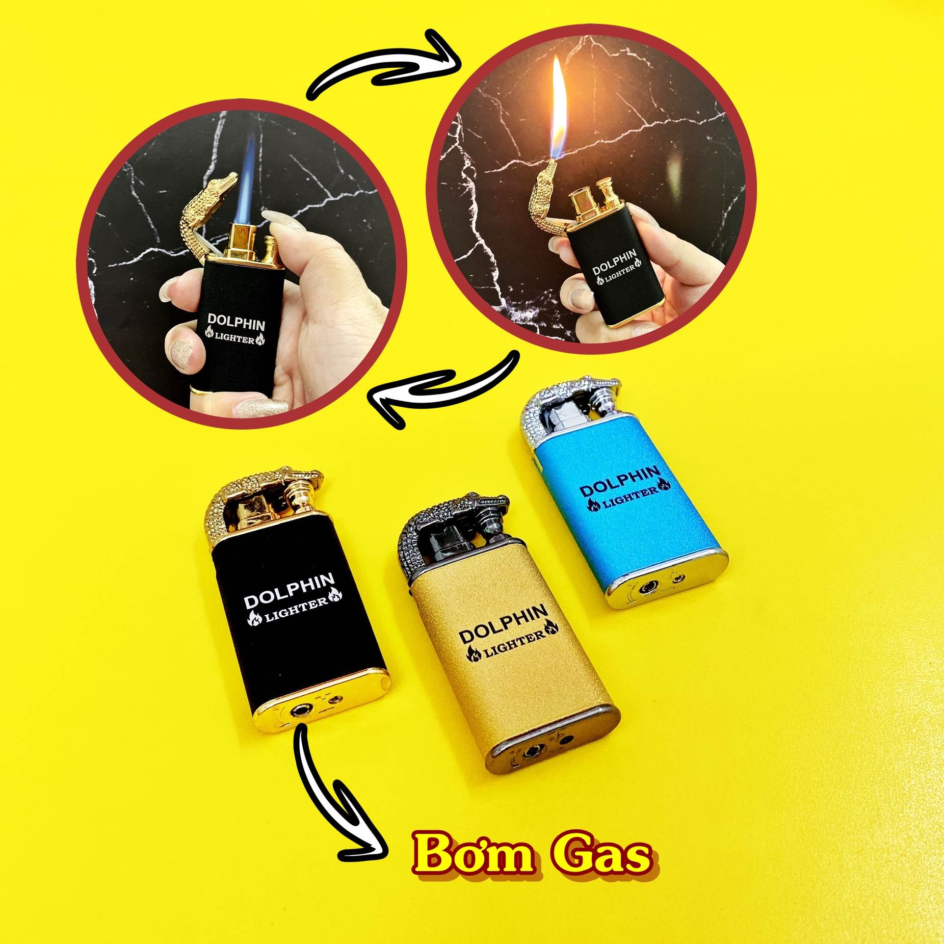 (BẬT LỬA ĐỘC LẠ) HỘT QUẸT DOLPHIN 2 LỬA HÌNH CÁ SẤU GIÁ RẺ