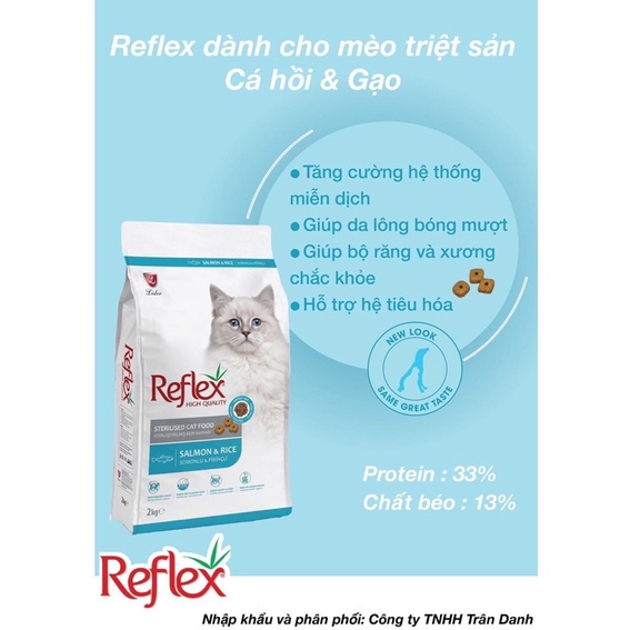 Hạt Reflex Sterilised Cho Mèo Triệt Sản Túi 2KG