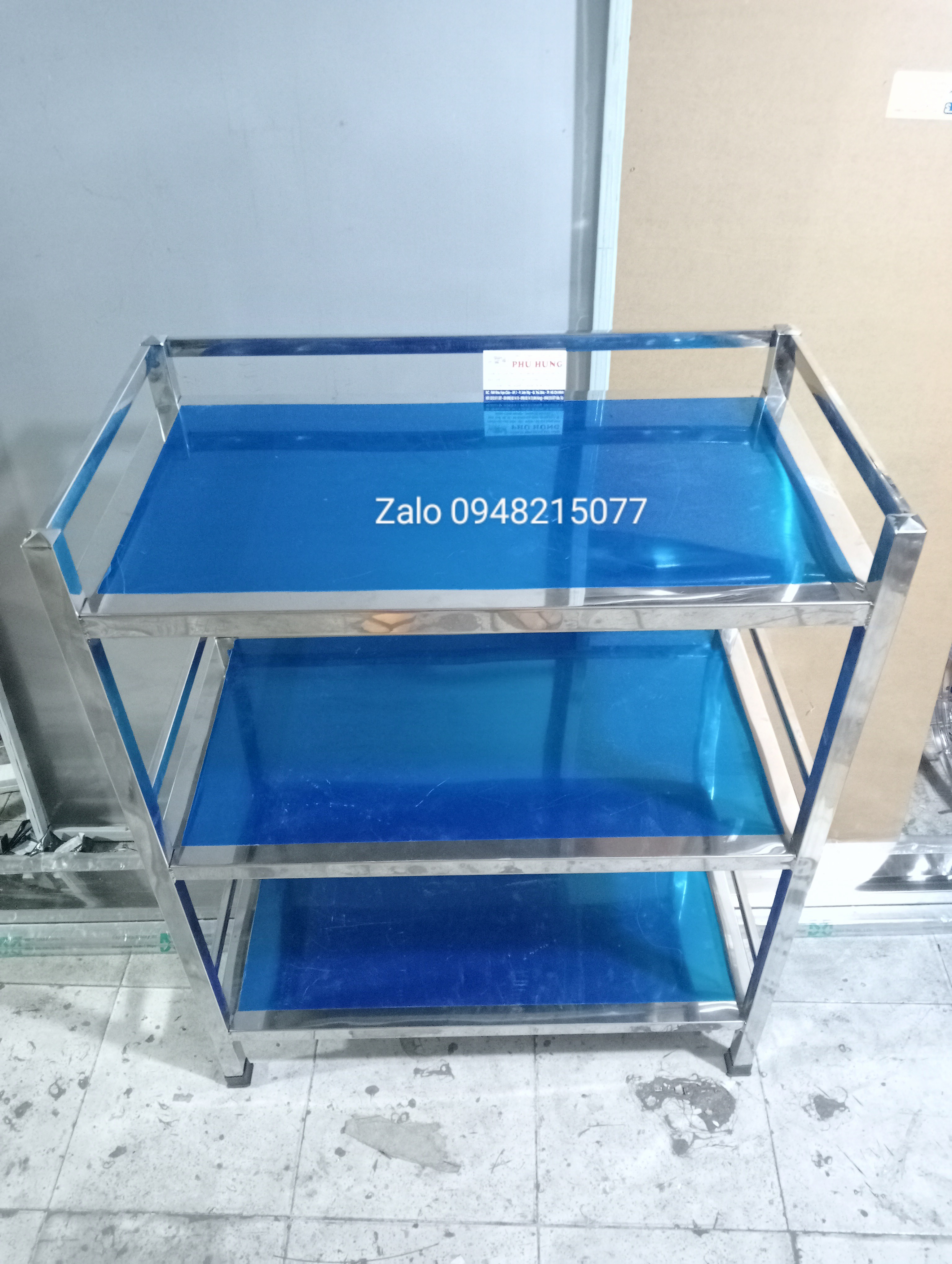 KỆ INOX 3 TẦNG MẶT PHẲNG( ĐỦ SIZE)