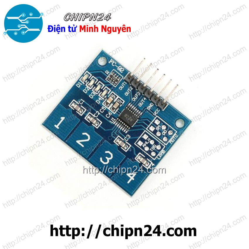 [1 cái] (F113.3) Module TTP224 Bàn phím Cảm ứng 4 chạm điện dung
