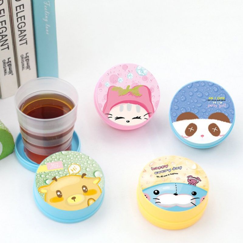 Ly Gấp Gọn/Cốc Xếp , Ly uống nước nhựa mini có thể gấp gọn hình thú nhiều màu thích hợp du lịch, cho công sở, dã ngoại.