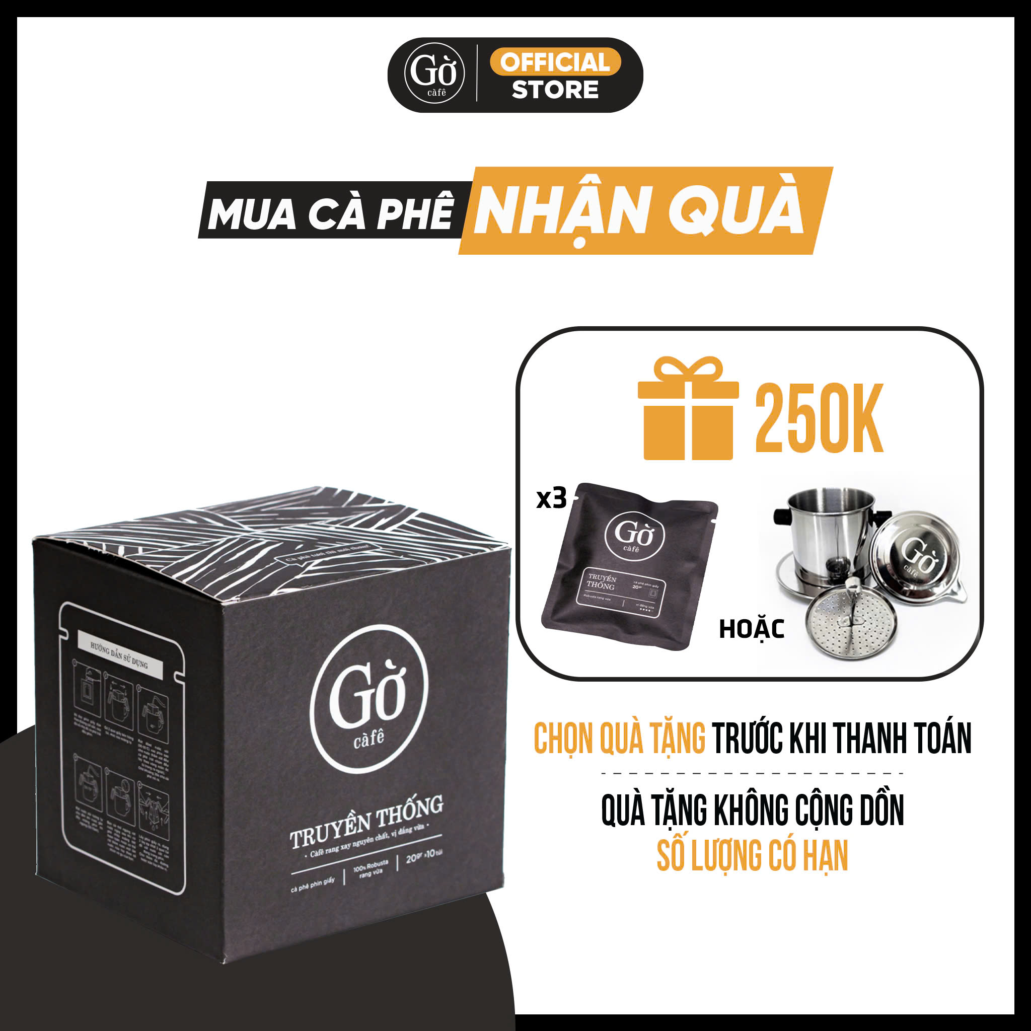 Cà phê phin giấy tiện lợi Gờ cafe