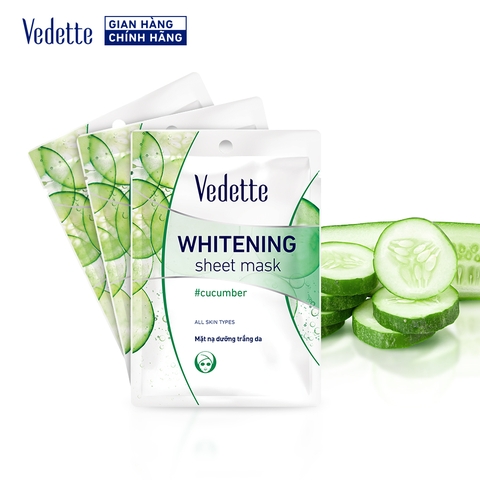 Mặt nạ giấy trắng da Vedette Dưa Leo 22ml (TPM019)