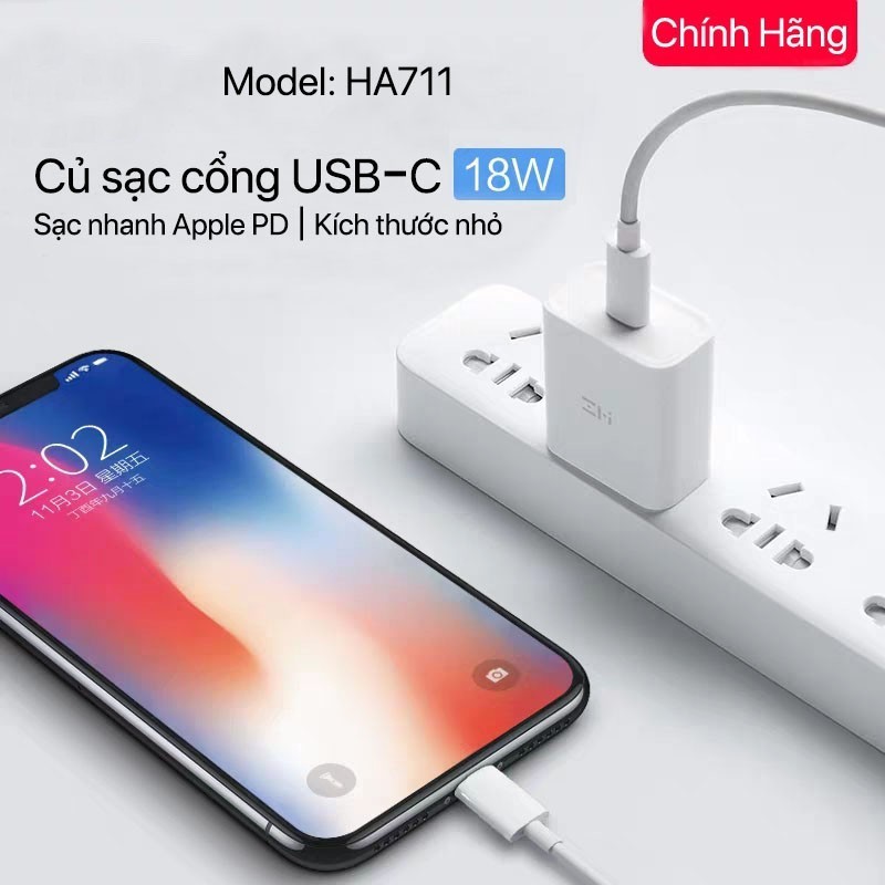 Củ sạc nhanh PD 18W Zmi HA711