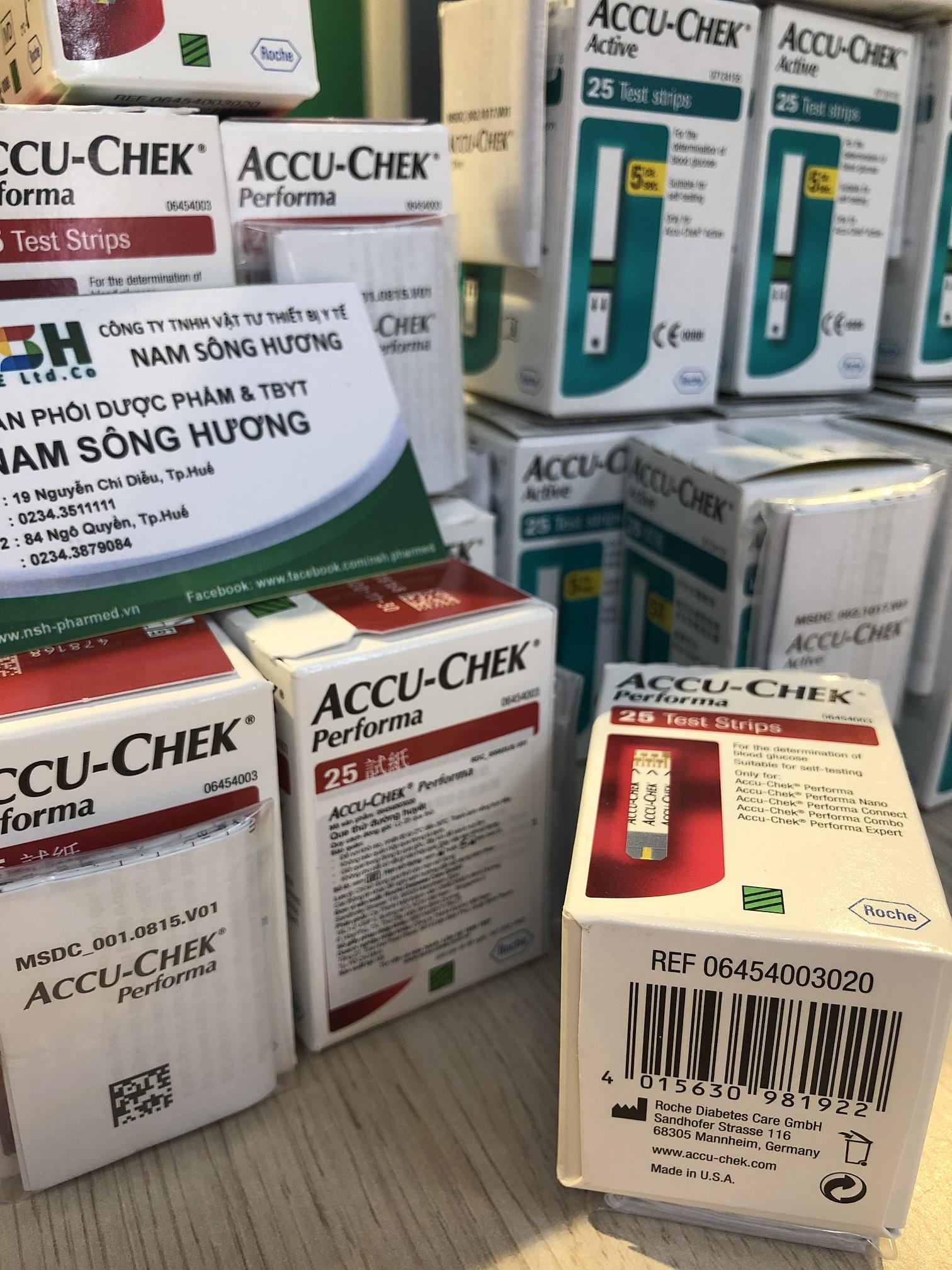 QUE TEST THỬ ĐƯỜNG HUYẾT TIỂU ĐƯỜNG ACCU-CHEK PERFORMA (25 QUE)