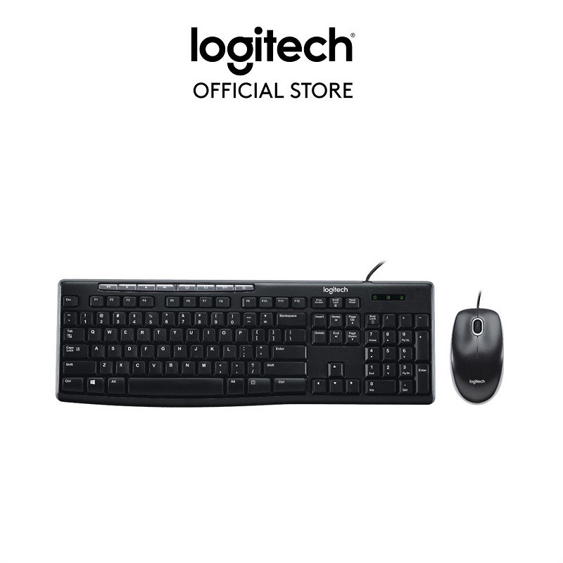 Combo bàn phím và chuột có dây logitech mk120 mk200 - plug and play với các phím đa phương tiện