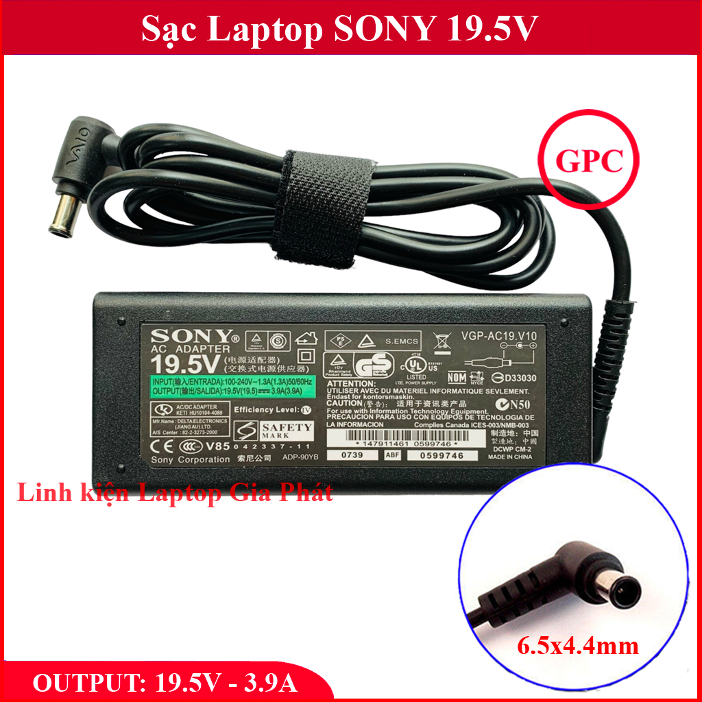 SẠC/ Adapter Laptop SONY VAIO 19.5V - 3.9A - 75W (Tặng kèm dây nguồn)