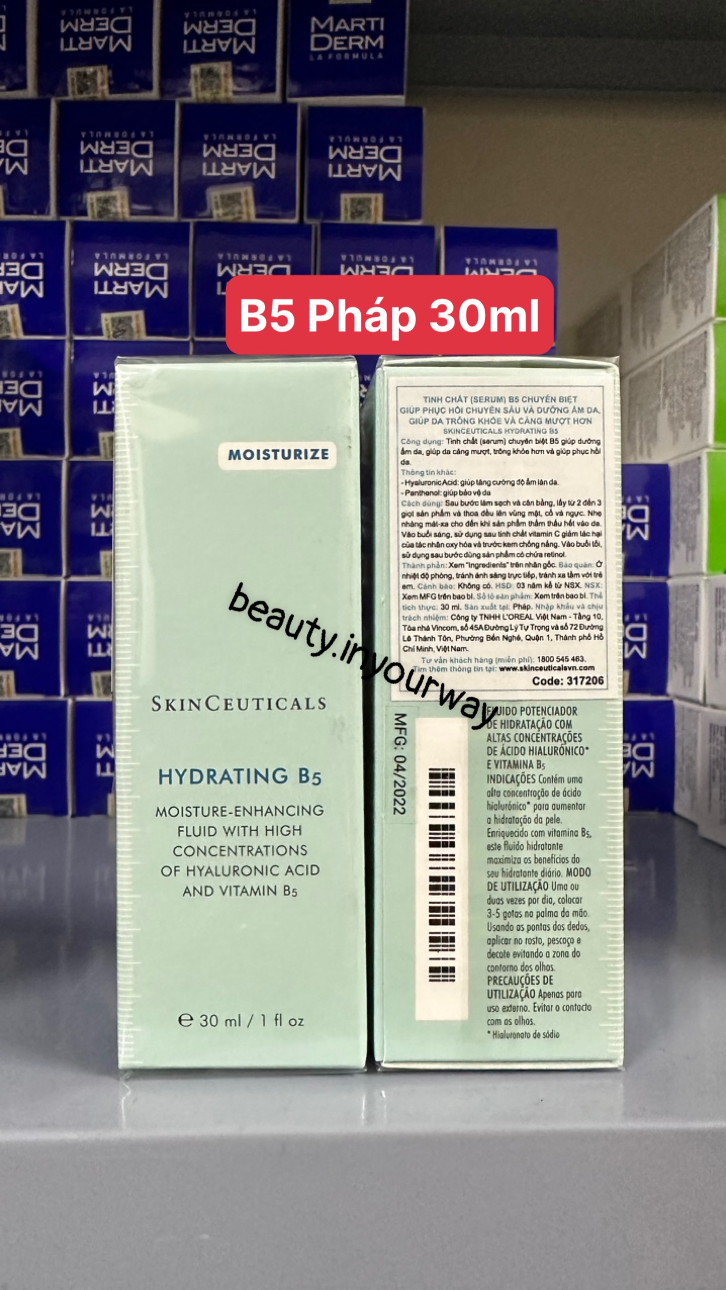 Serum B5 Skinceuticals cấp nước, phục hồi da (Bản Pháp, Hàng Công Ty)