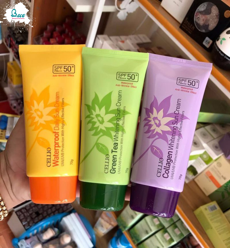 Kem Chống Nắng Cellio SPF 50+ PA+++ Vàng
