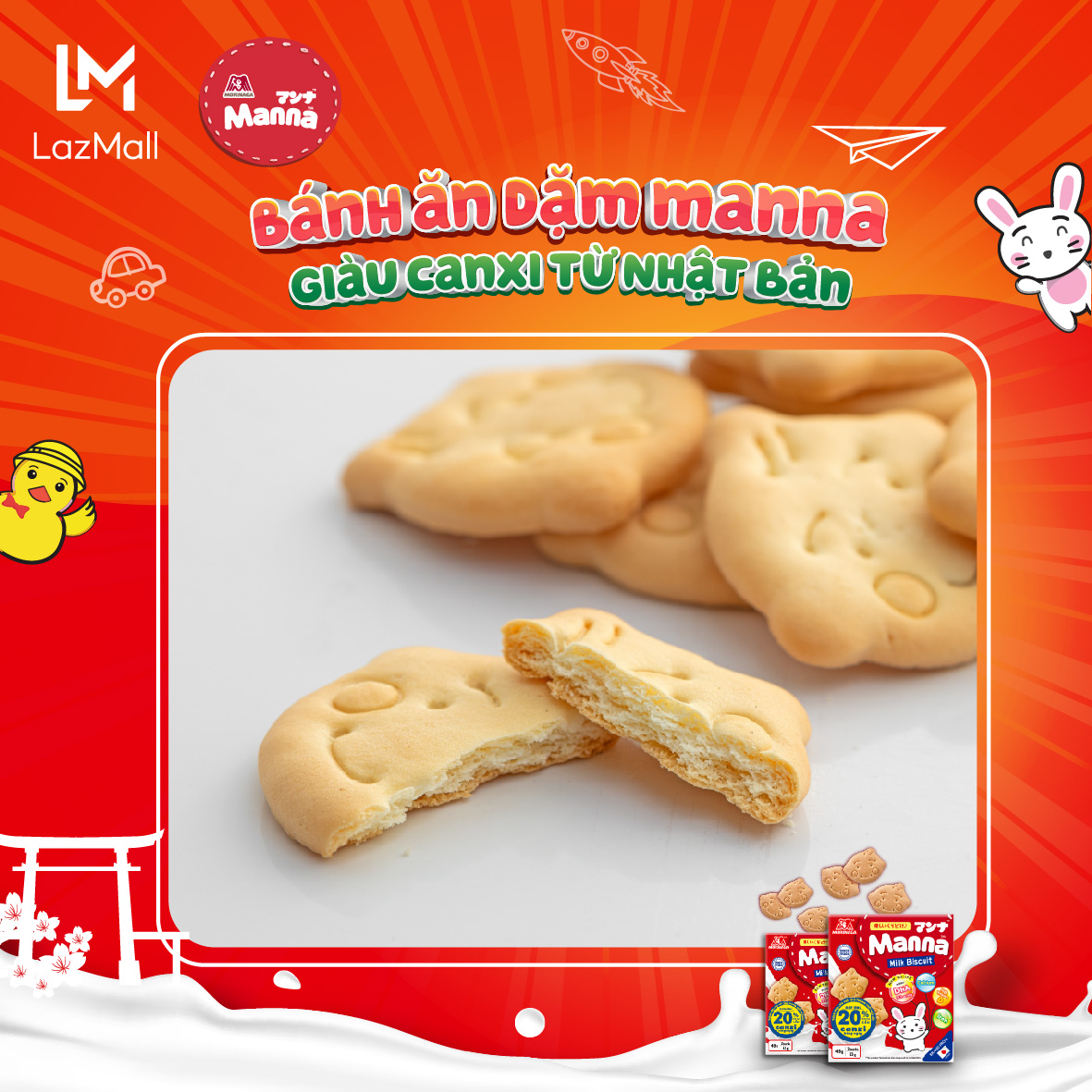 COMBO Bánh Quy & Bánh Xốp Manna (Hộp 46g + Hộp 35g)