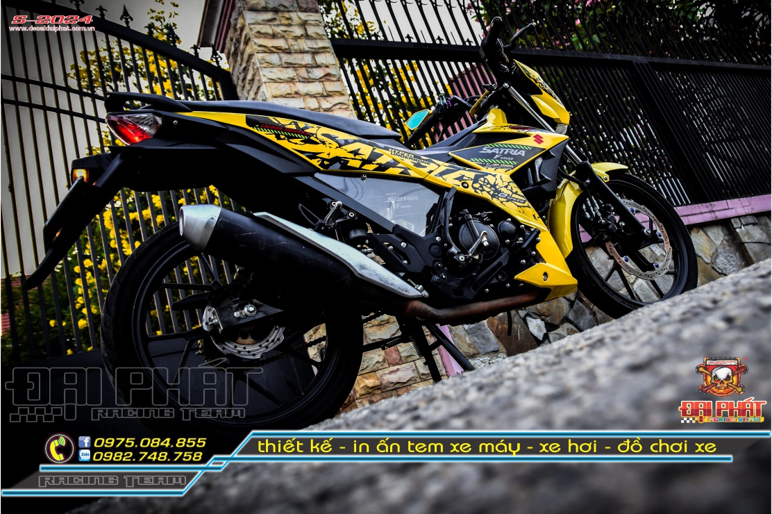 Tem Rời Xe Satria Zin Vàng Đen