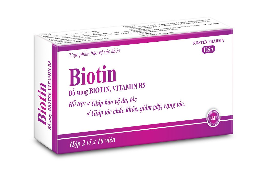 Viên Uống Biotin ,Vitamin B5 Chống Rụng Tóc, Giảm Hói Đầu, Ngừa Trứng Cá,