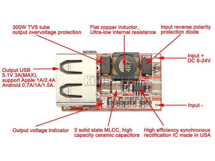 Mạch BOOST giảm áp DC-DC 5V 3A