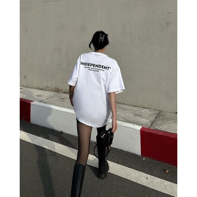 Áo Thun indepen DCSG - Cotton - Đen/Trắng