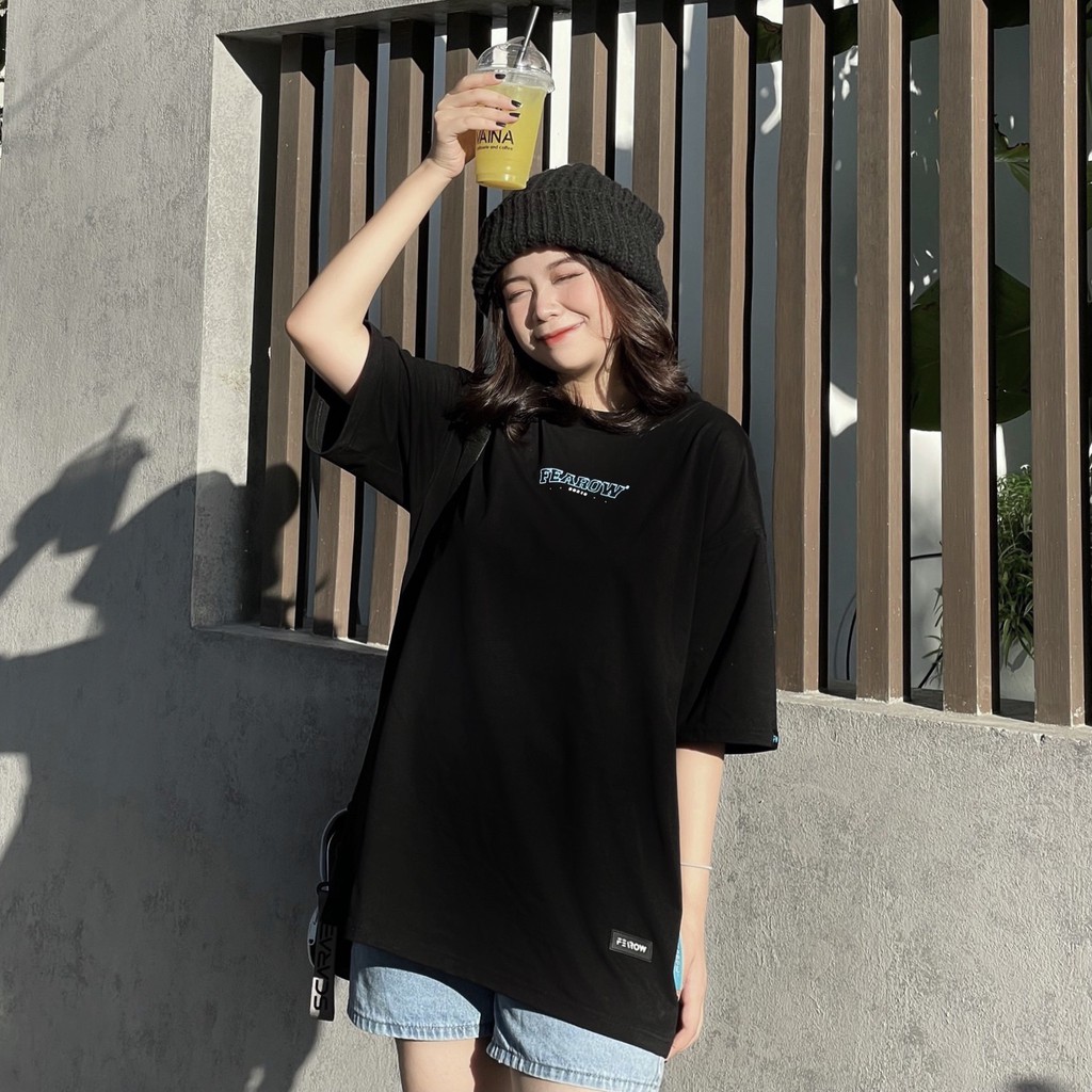 mộc [Mã FAMARAL2 giảm 10K đơn 50K] Áo thun Fearow Basic 90s Tee Đen - FW119