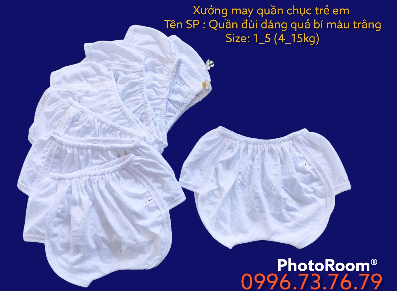 Set 10 quần đùi trắng cho bé trai bé gái