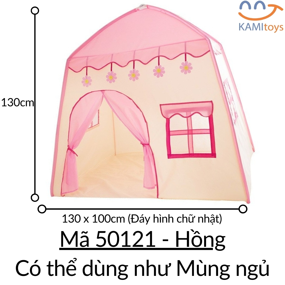 Lều chơi cho bé kiểu công chúa hoàng tử gấp gọn lắp ghép Quây banh Nhà bóng khung kim loại vải dù mã 50121