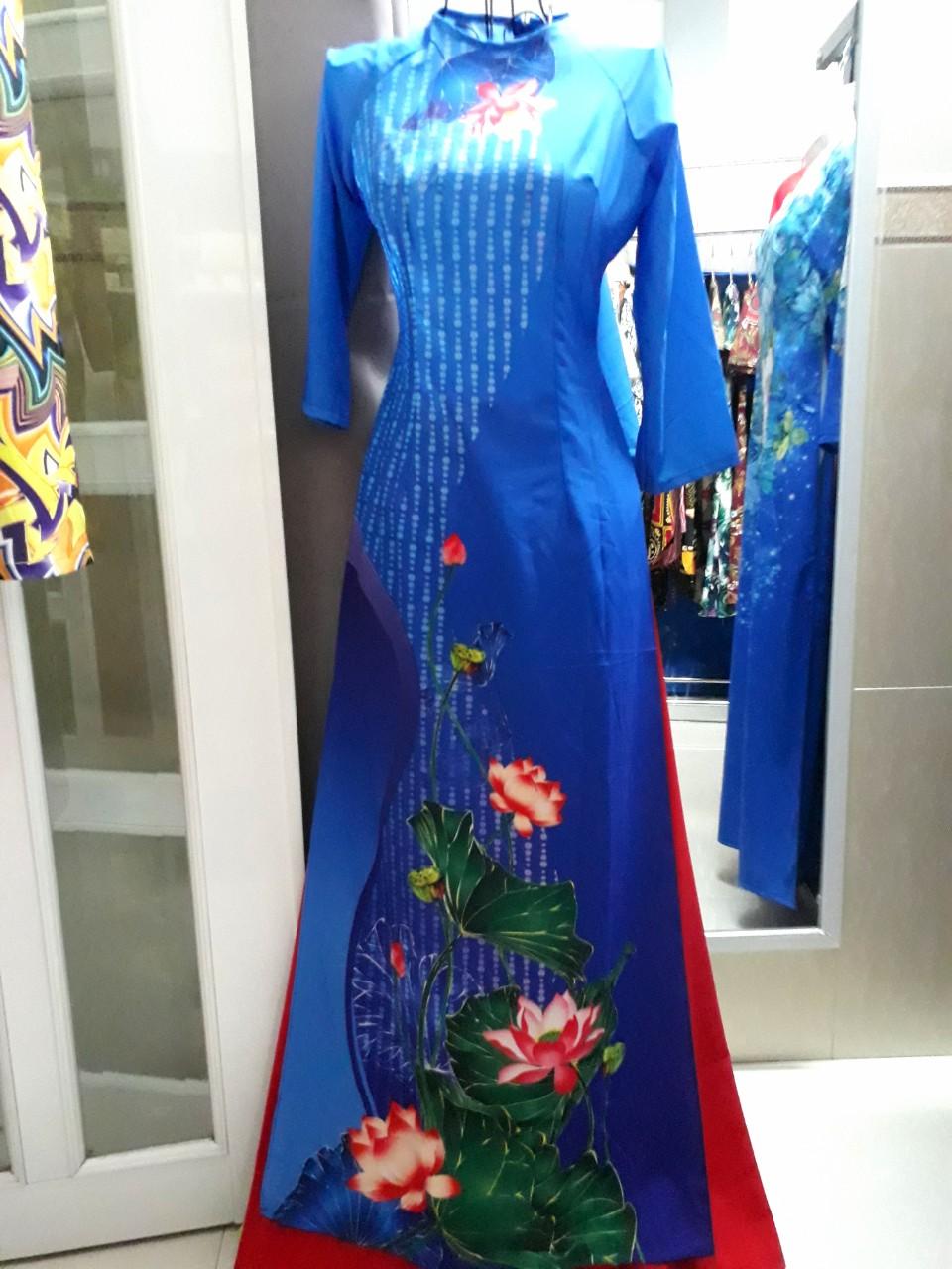[HCM]ÁO DÀI HOA SEN+kèm quần